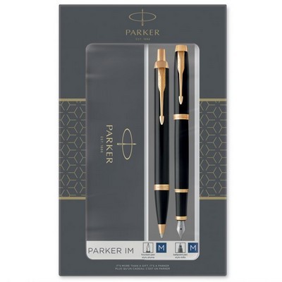 ΣΕΤ PARKER PEN & BALLPEN IM DUO LAQUE BLACK GOLD GT