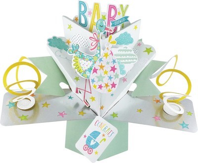 POP UP CONGRATULATIONS BABY SHOWER 3D CARD