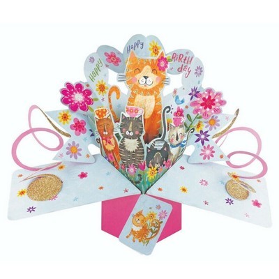 SECOND NATURE POP UP CATS BIRTHDAY 3D CARD