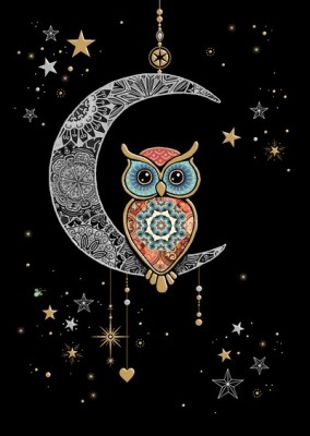 ΕΥΧΕΤΗΡΙΑ ΚΑΡΤΑ BUG ART M182 JEWELS MOON OWL