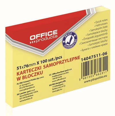 ΕΤΙΚΕΤΕΣ OFFICE PAD ΚΙΤΡΙΝΟ 51Χ76 100Φ