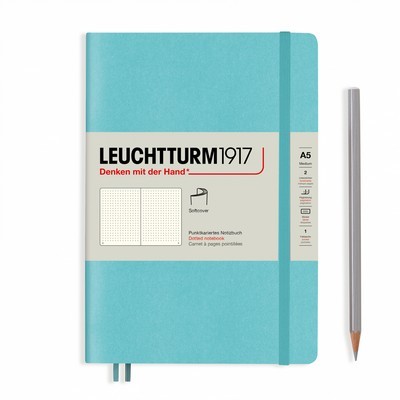 LEUCHTTURM 1917 ΣΗΜΕΙΩΜΑΤΑΡΙΟ A5 ΜΕ ΜΑΛΑΚΟ ΕΞΩΦΥΛΛΟ DOTTED AQUAMARINE