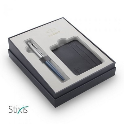 PARKER JOTTER XL MATTE BLUE SET BALLPEN AND CARD HOLDER