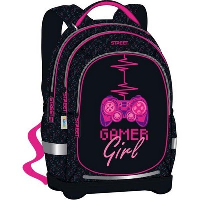 ΤΣΑΝΤΑ ΣΧΟΛΙΚΗ STREET GAMER GIRL 30X12X40cm ΜΕ ΕΡΓΟΝΟΜΙΚΗ ΠΛΑΤΗ