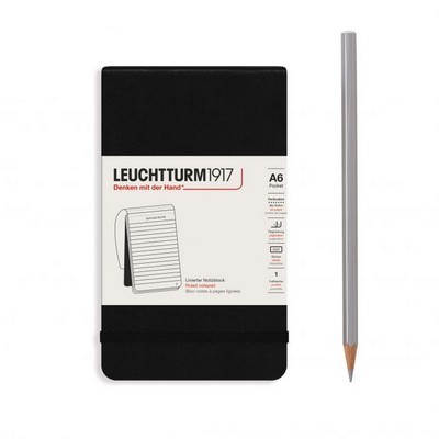 NOTEPAD A6 LEUCHTTURM 1917 RULED BLACK