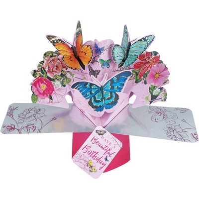 SECOND NATURE 3D POP UP CARD- BEAUTIFUL BIRTHDAY BUTTERFLIES