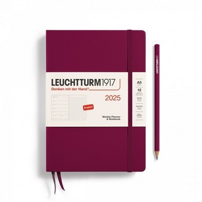 WEEKLY PLANNER AND NOTEBOOK 2025 SOFTCOVER PORT RED LEUCHTTURM